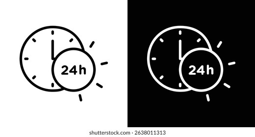 24 Hrs icon Graphic vector set for ui design