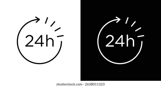 24 Hrs icon Graphic vector set for ui design