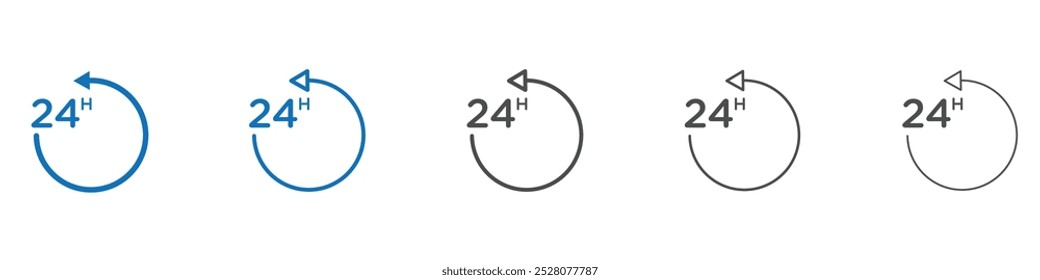 24 Hrs icon Isolated flat vector in outline