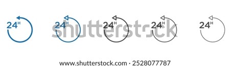 24 Hrs icon Isolated flat vector in outline