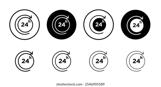 24 Hrs icon linear logo isolated