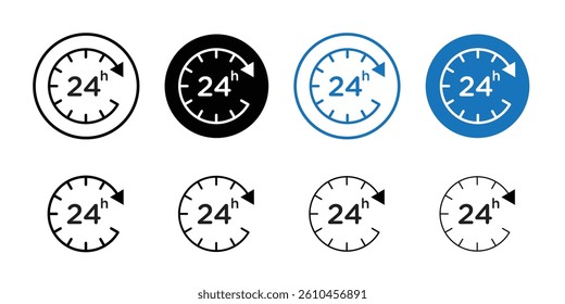 24 Hrs icon logo set vector