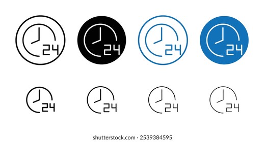24 hrs icon Outline vector for web ui