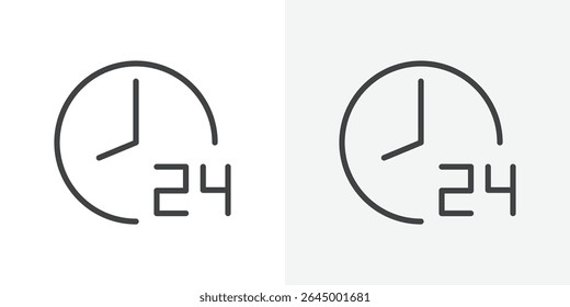 24 hrs icon Outline vector sign