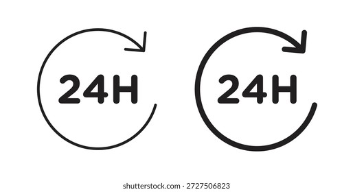 24 horas ícone em tendência plana simples design gráfico moderno elemento de logotipo abstrato