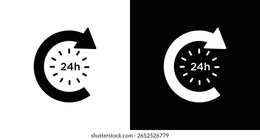 24 Hrs icon symbol collection. Flat vector stock illustration.