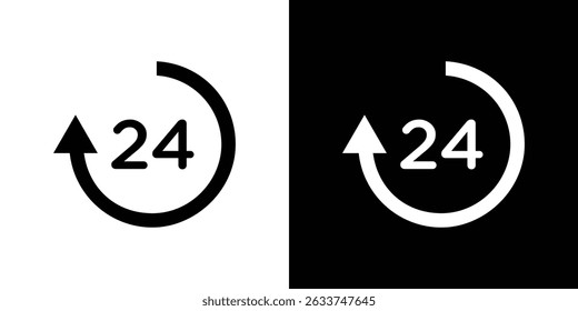 24 Hrs icon symbols. Vector illustration.