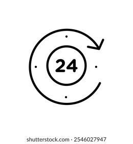 24 Hrs icon Thin line art isolated