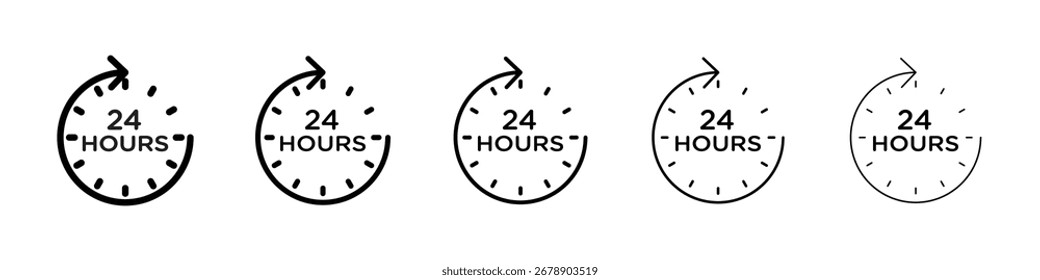 Ilustración de Arte vectorial de icono de 24 horas