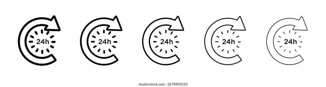 Ilustración de Arte vectorial de icono de 24 horas