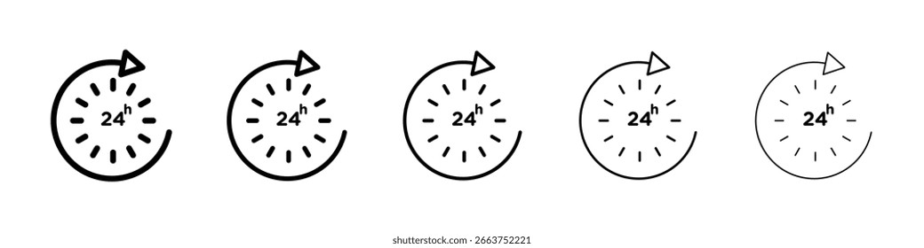 24 Hrs icono de colección de Vector. EPS 10