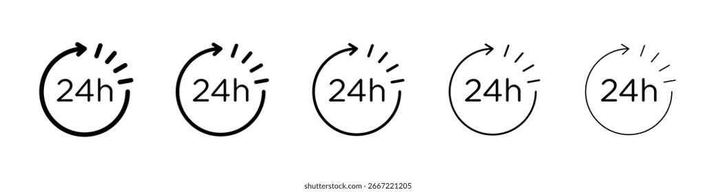 24 Hrs icono de colección de Vector. EPS 10