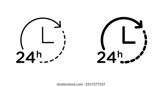 24 Hrs Icon vector. liner and flat style icons set.