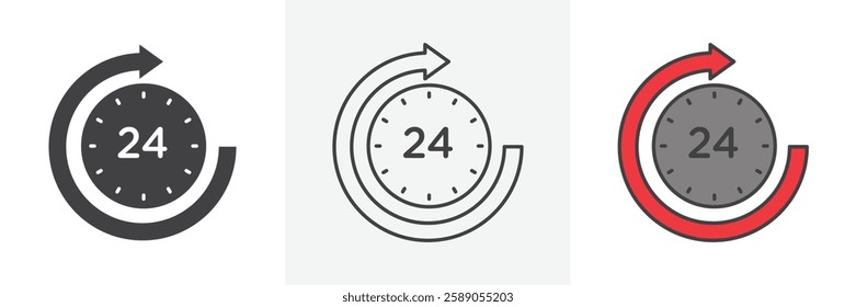 24 hrs icons pack for website designs