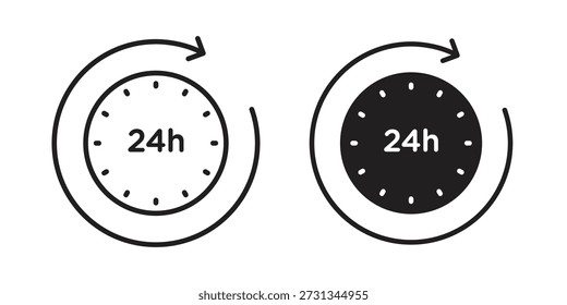 24 Hrs iconos símbolo. Ilustración vectorial para App y diseños