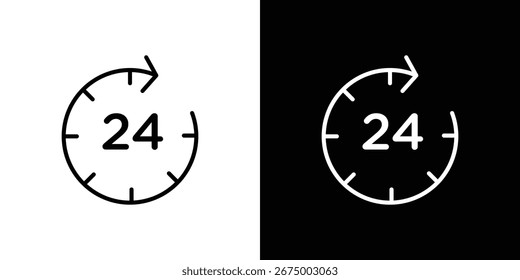 24 Hrs icons, vector best stroke icon EPS