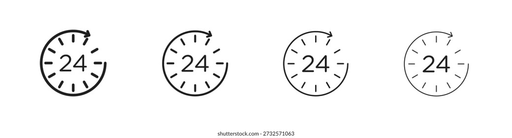 24 Hrs iconos Vector Logo Plantilla Ilustración Diseños. Vector EPS 10.