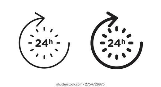 24 Hrs iconos para el diseño y desarrollo de Sitios web, desarrollo de App. EPS10