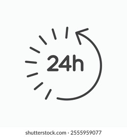 24 Hrs isolated icon. vector illustration.