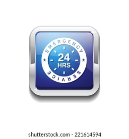 24 Hrs Service Vector Button Icon