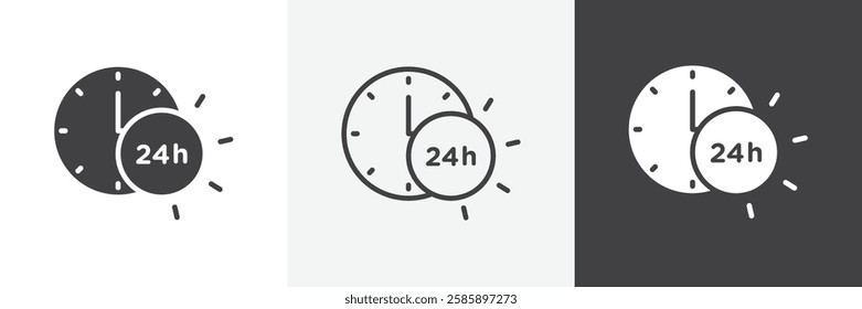 24 hrs vector icons collection graphic designs for ui designs