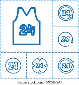 24 icon. set of 6 24 outline icons such as