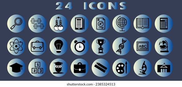 24 icons. Education line icon collection.