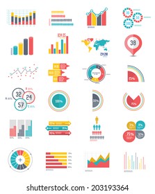 24 icons Infographics Data analysis on white background,vector