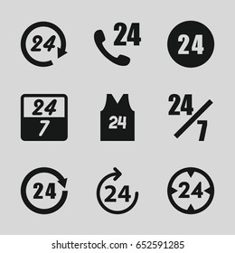 24 icons set. set of 9 24 filled icons such as