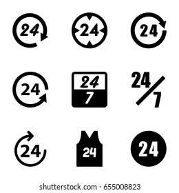 24 icons set. set of 9 24 filled icons
