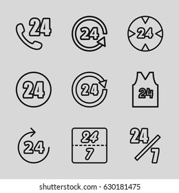 24 icons set. set of 9 24 outline icons such as