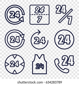 24 icons set. set of 9 24 outline icons such as