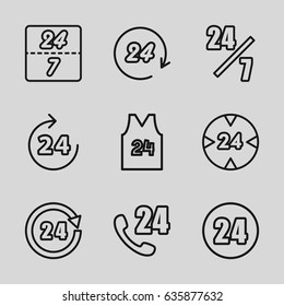 24 icons set. set of 9 24 outline icons such as