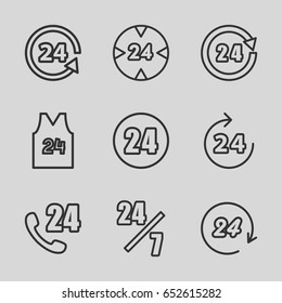 24 icons set. set of 9 24 outline icons such as