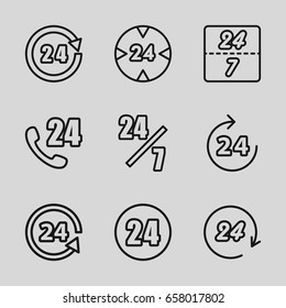 24 icons set. set of 9 24 outline icons such as