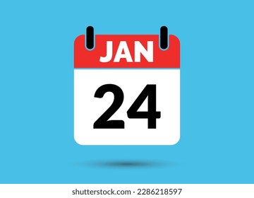 24. Januar Kalendertag Flaches Symbol Tag 24 Vektorgrafik