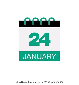 24 january calendar date icon vector eps