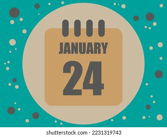 24 January calendar vector. Calendar icon for the month of January with circle. Banner for holidays and commemorative dates