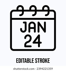 24 January Calendar, Vector Calendar Icon.