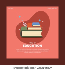 24 January is International Education Day designed as vector Illustration. this banner will be used for any kind of educational celebrations.