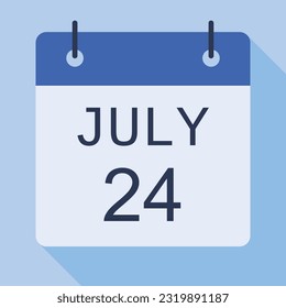 24 July Calendar, Vector Calendar.