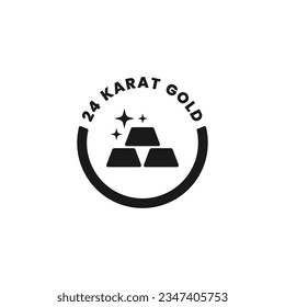 24 karat gold icon or 24 karat gold label vector isolated. Best 24 karat gold icon for apps, websites, or product design element.