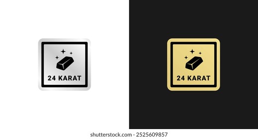 24 karat label or pure gold label vector isolated. Best 24 karat gold label for product packaging design element.