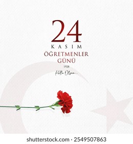 24 kasim ogretmenler gunu vector illustration. (24 November, Turkish Teachers Day celebration card.)