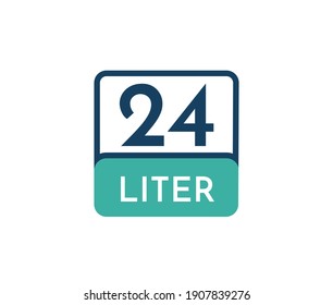 Ilustración vectorial de icono de 24 litros