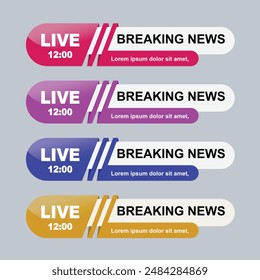 24 Live breaking news banners design-attractive lower third