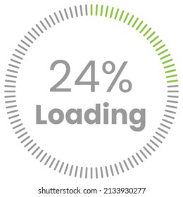 24% Loading. 24% circle diagrams Infographics vector, 24 Percentage ready to use for web design ux-ui