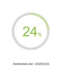 24% Loading. 24% circle diagrams Infographics vector, 24 Percentage ready to use for web design ux-ui.