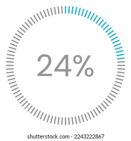 24% de carga. 24% de diagramas de círculo Vector de infografía, 24% listo para usar para diseño web ux-ui