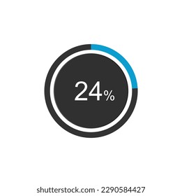 24% Loading. 24% circle diagrams Infographics vector, 24 Percentage ready to use for web design ux-ui.
